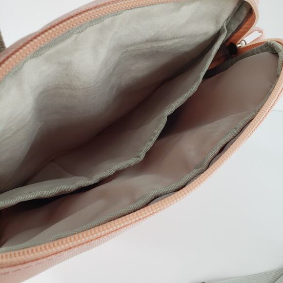 Tablet iPad Crossbody Carrying Case Bag Light Pink Softsided Canvas Zip Closures - Picture 4 of 7